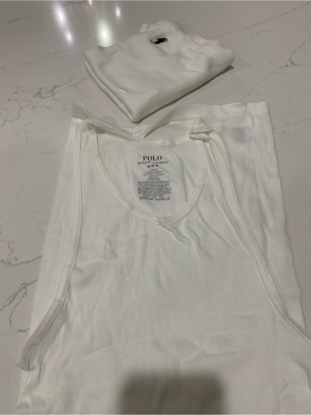 NWT (2-lot ) Polo Ralph Lauren Cotton Rib Tank Men’s Undershirt Size M